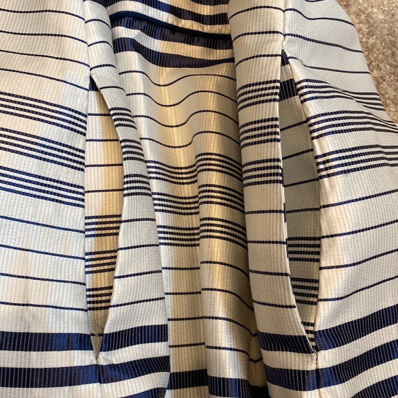 Jessica Simpson A-line Navy Striped n white dress back zipper two pockets Sz 12 - Picture 8 of 12